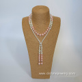 Handmade Pearl Knots Jewelry Long Shell Pearl Necklace